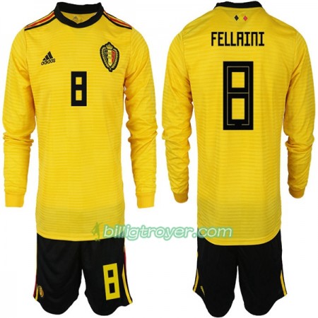 Billige Fotballdrakter Belgia FELLAINI 8 Barn VM 2018 Bortedraktsett Langermet